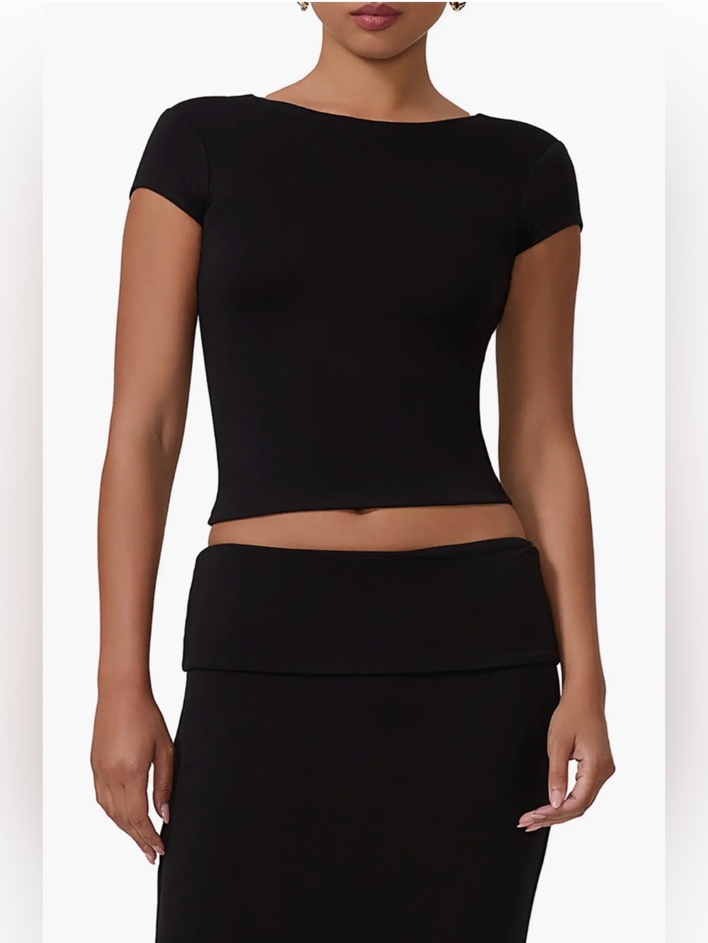 NWT AFRM Lola Open Back Crop Top, Size M